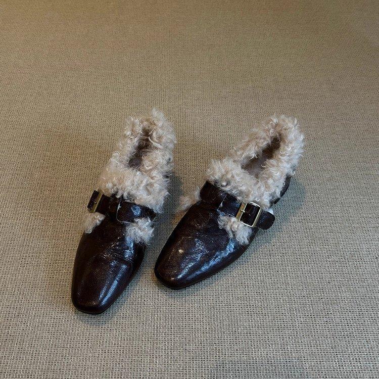 

Женские мягкие эластичные ремни с пряжкой, толстая подошва, зимние ботинки с мехом, сезон меха, теплые, холодные, на подкладке, зимние ботинки, нескользящие, износостойкие, повседневные, спортивные, меховые хлопковые туфли 40 коричневый