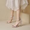 Women's High-heeled Sandals Summer New Simple and Versatile Thin-heeled Large-size Open-toed Sandals