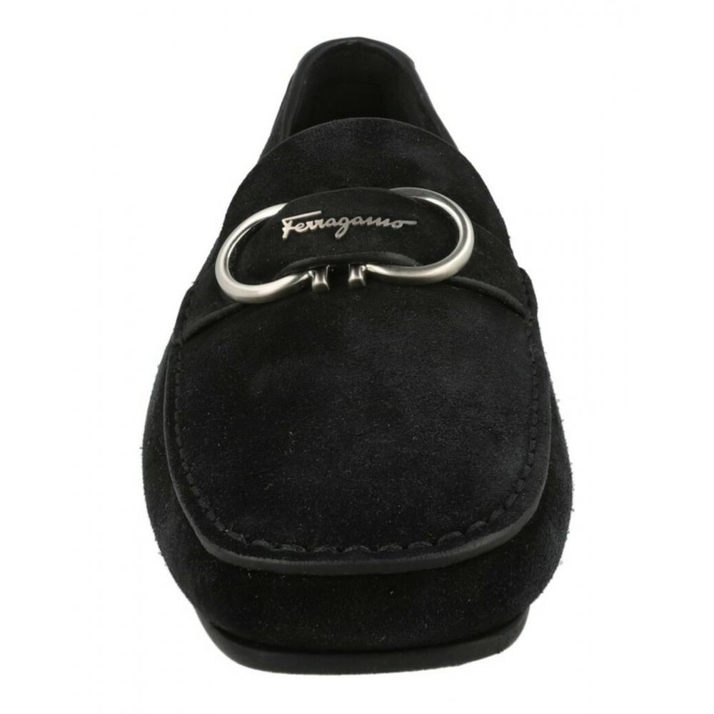 Salvatore Ferragamo Palinuro Suede Loafers Black