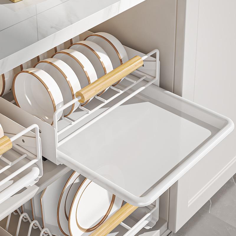 Kitchen Dish Storage Rack Cabinet Pull-out Bowl Rack Pull-out Basket Cabinet Drawer Type Storage Rack BowlPlate Plate Drain Rack