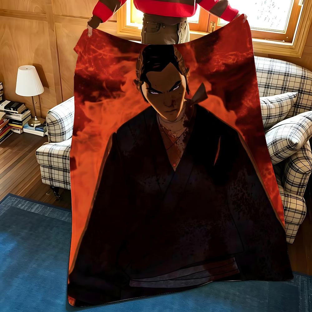 Animation B-Blue E-Eye S-Samurai Throw Flannel Cozy Print Blanket, Portable, Durable Machine Washable Cute Cool