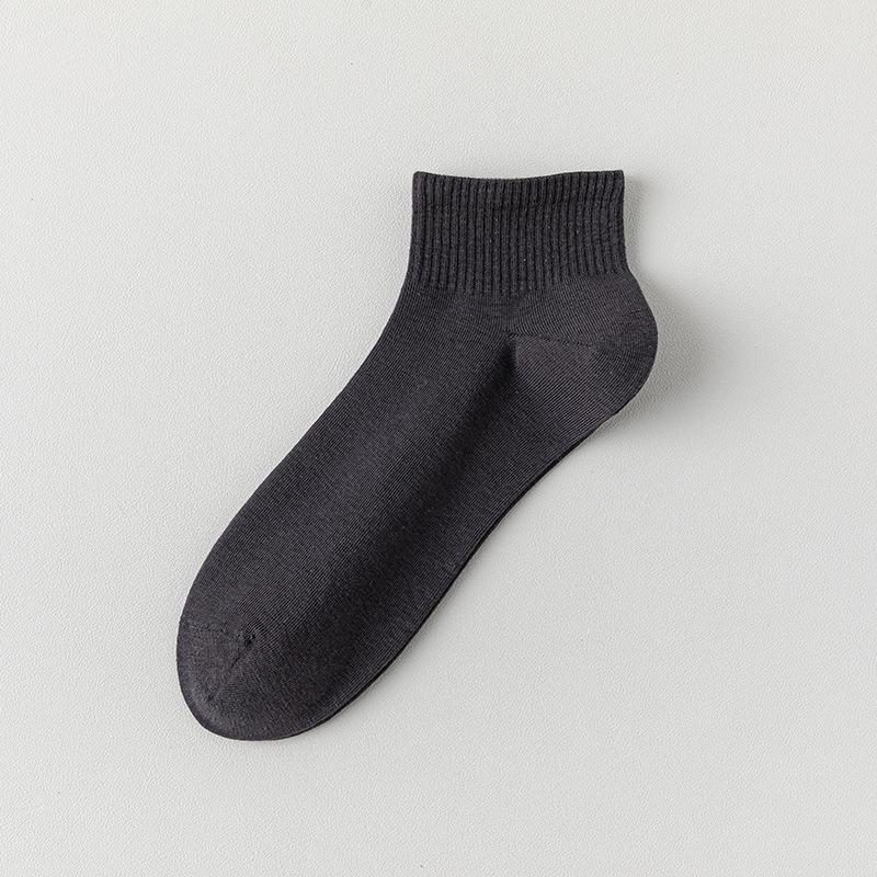 Men's Spring and Summer Thin Solid Color Versatile Business Sweat Absorbing and Odor Proof Boneless Short Socks