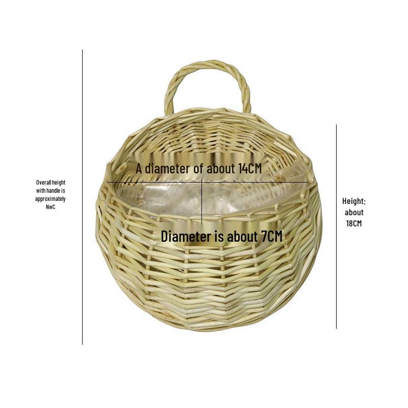 Handmade Willow Woven Wall Hanging Flower Basket Pot