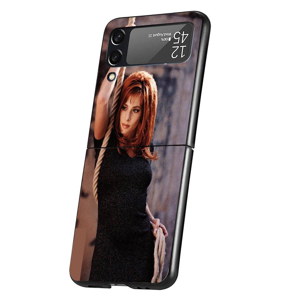 Mylene Farmer Cover Phone Case For Samsung Galaxy Z Flip 7 6 5 4 3 5G Flip7 Flip6 Flip5 Flip4 Flip3 Black Fundas Shell