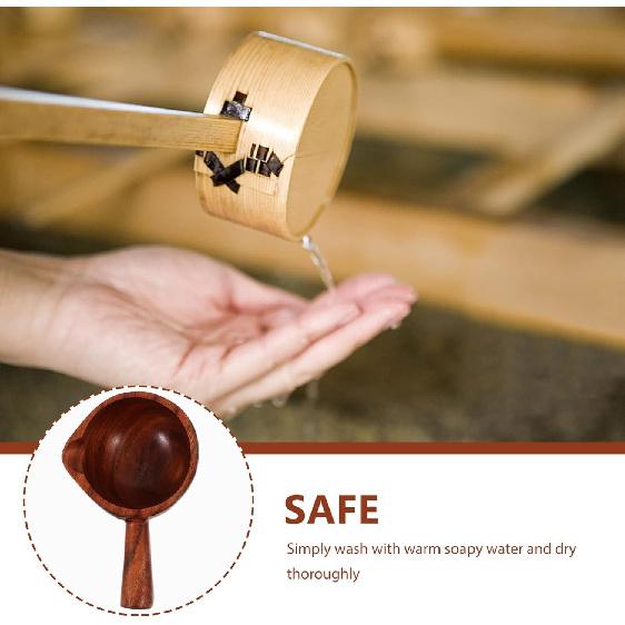 Wood Water Ladle for Bath, Wooden Scoops for , Wooden Scoops for Canisters (5.7 x 3.5 Inch, Random Style)
