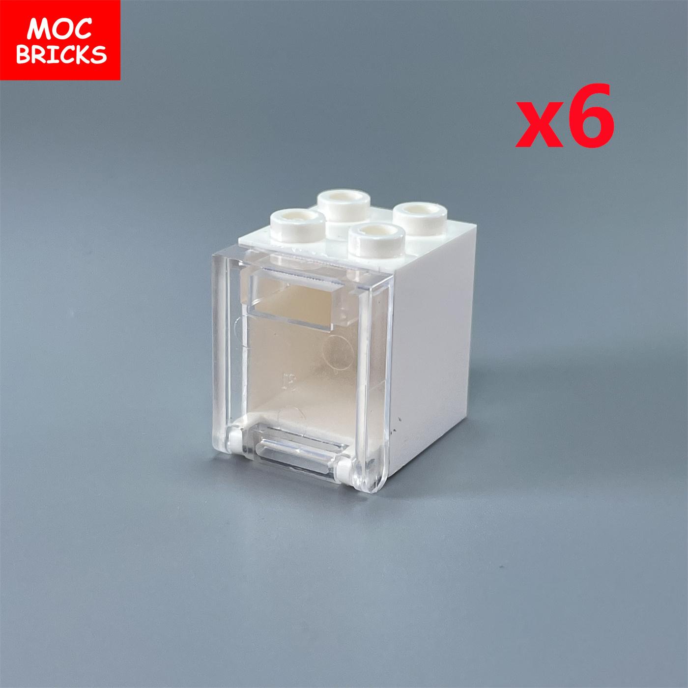 

Non-Toxic Moc Bricks Boxes Containers Cupboard 2X2X2 Transparent White Door Compatible Assembles Particles 4345 4346 Building Blocks Parts