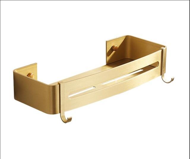 Tuqiu Corner Shelf Bathroom shelf Brushed Gold toilet vanity Aluminum bathroom storage wall Mounted punching wall hanging