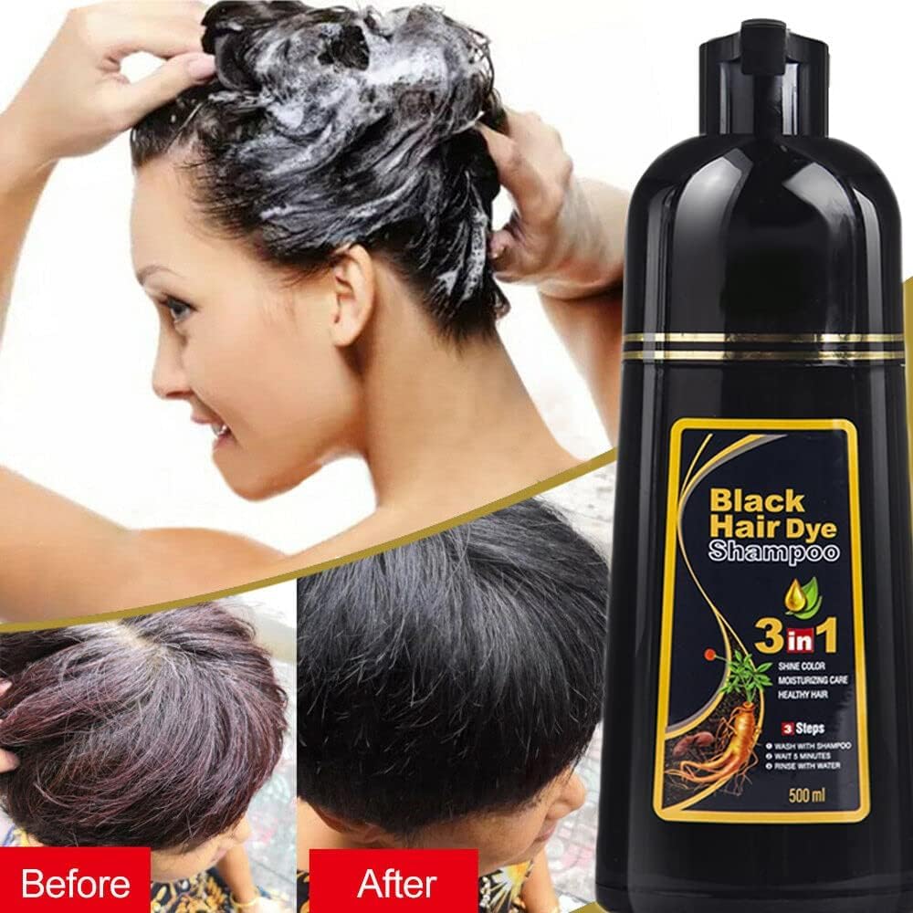 URBANMAC Herbal 3 In 1 Hair Dye Instant Black Hair Shampoo for Women & Men