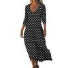 Dresses For Womens Vintage Print Tunic Waisted Midi Dress Summer Casual  3/4 Sleeve Dress