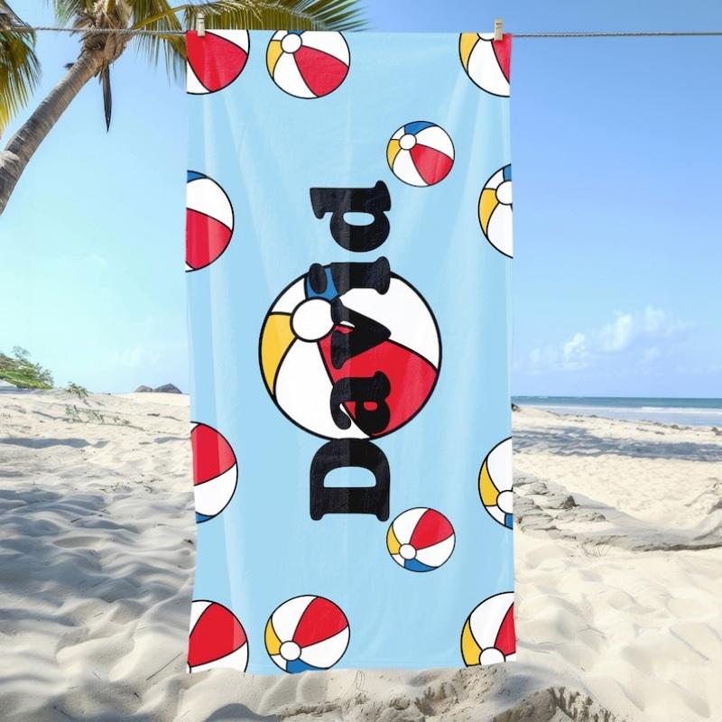 Sports Beach Towel Ball Beach Towel Kids Beach Towel Summer Season Gift Sea Holiday Boys Camping Gift Beach Accessories