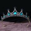 DIEZI Baroque Luxury Girls AB Red Green Blue Crystal Bridal Wedding Tiara Crown Bride Queen Headbands Hair Jewelry Accessories