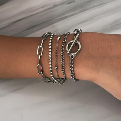 5 Pcs Geometrische Armband Schmuck Sets Für Frauen Kreative Vintage Trendy Geburtstag Zubehör Geschenke
