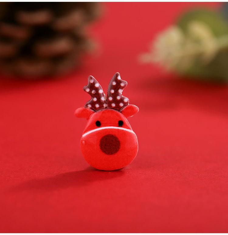 New Christmas Material Small Elderly Deer Resin Patch DIY Hair Accessories Clothing Decoration Materials