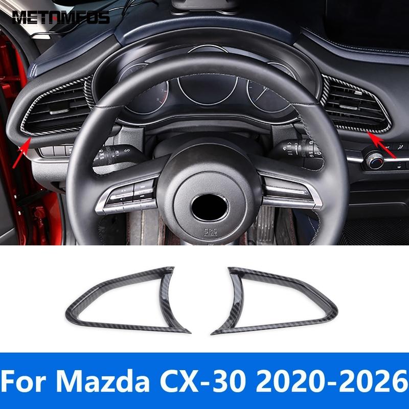 Dashboard Air Condition Vent Outlet Cover Trim For Mazda CX-30 CX30 -2025 2026 Carbon Fiber Interior Accessories Car Styling