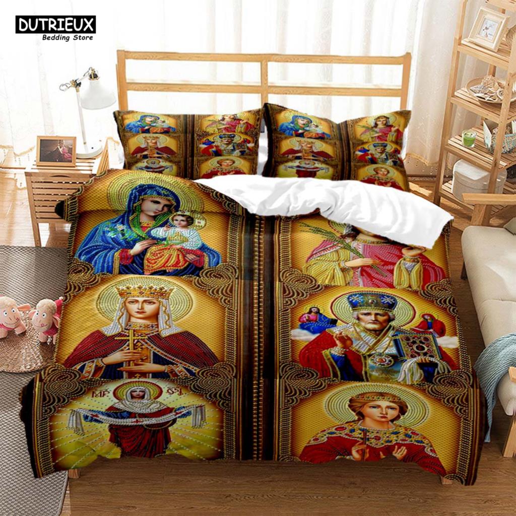 Bettdecke Gott Digitaldruck Polyester Bettwäsche-Sets Kinder Jungen Set Für Teenager Bettwäsche-Set Bett-Set Queen-Size Bettwäsche-Set