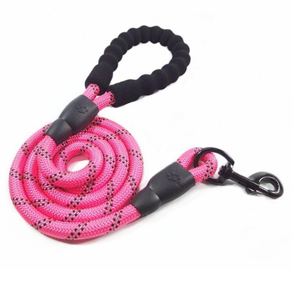 5ft Reflective Dog Leash Strong Dog Leash with Comfortable Padded Handle Traction Rolled Dog Leads Anti-Slip Handle Dog Leash Rope for Large