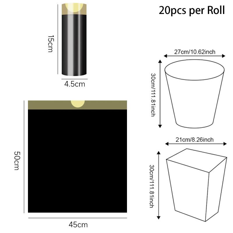 1/5 Rolls Disposable Dustbin Bag Household Large Capacity Trash Bag Kitchen Bathroom Portable Cleaning Big Plastic Bag