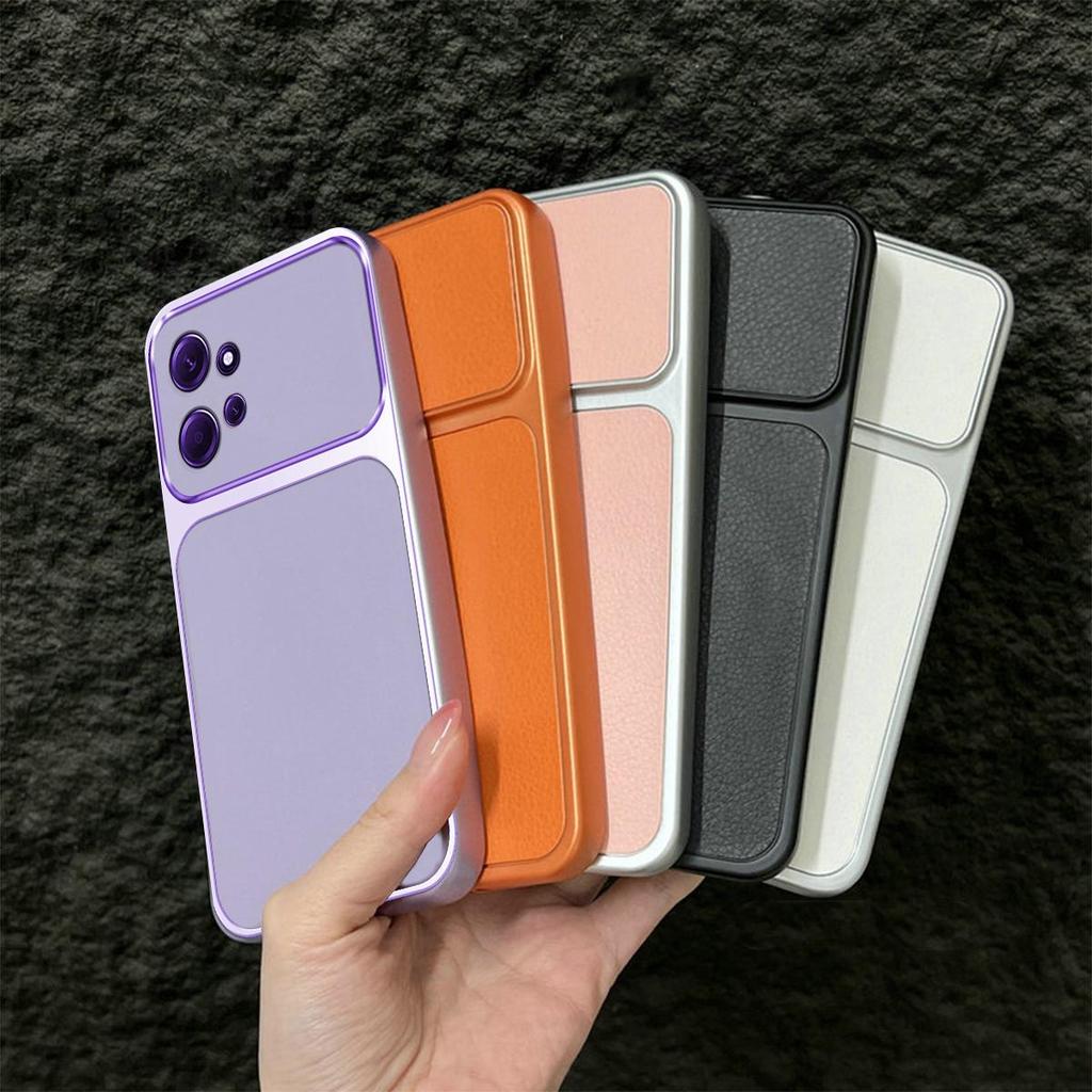 Premium Executive Leather Case for Xiaomi Redmi Note 12 4G Large Window Lens Protector Cover