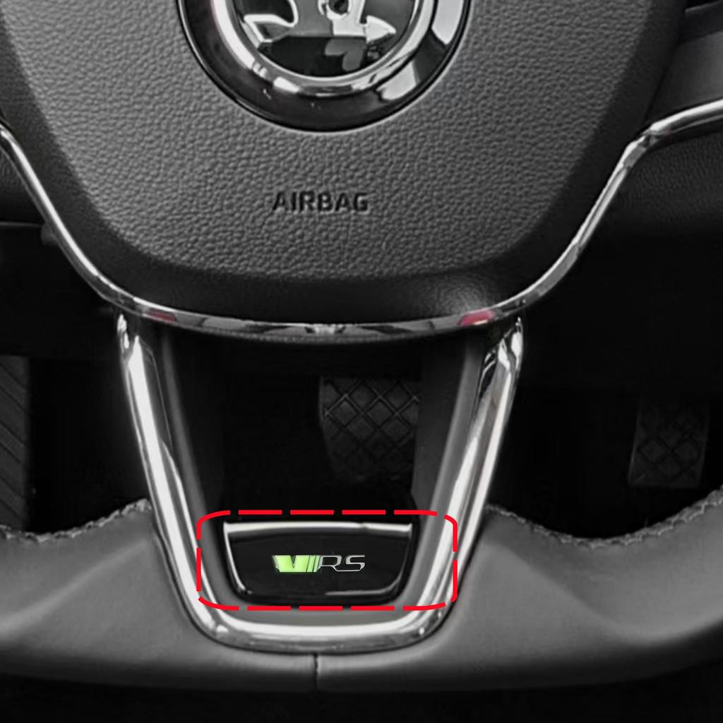 2Pcs Car Dashboard Center Console Panel Decoration Emblem Badge Sticker for Kamiq Superb Octavia Rapid Kodiaq Karoq Fabia