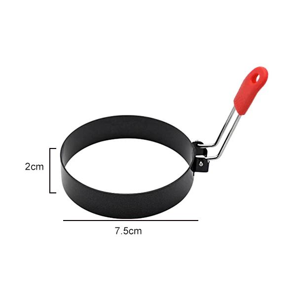 Professional Egg Rings Pancake Mold Set Set Stainless Steel Fried Egg Ring Griddle Pancake Shapers with Silicone Handle