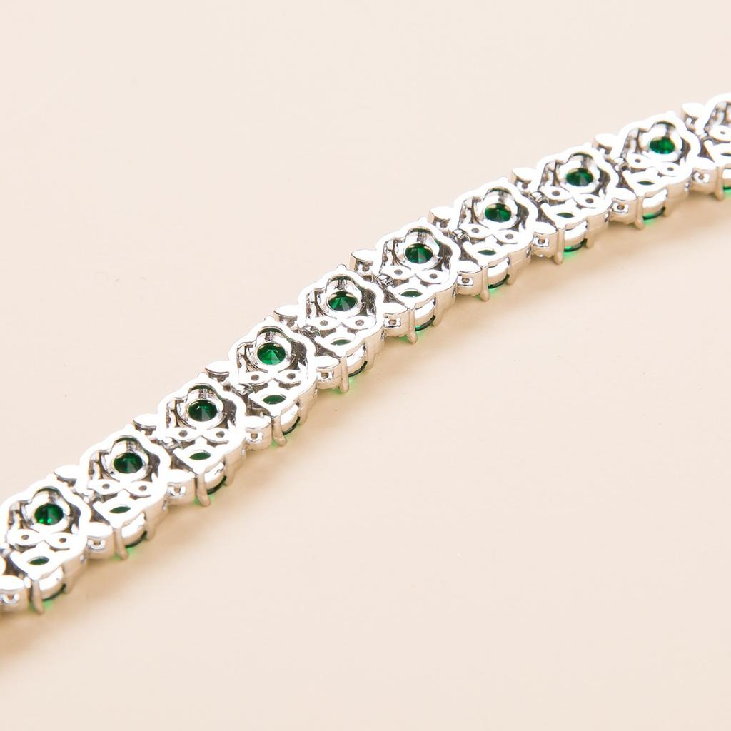 Green Diamond Copper Bracelet Women'S Niche Zircon Jewelry Temperament Jewelry