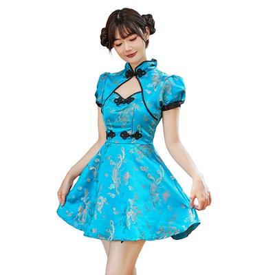 Brightlara Halloween Cosplay Costume, Cheongsam, Mini Dress, Chinese Style, Women's, cos055-MZ-XL