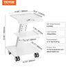 Lab Trolley, 3-Layer Rolling Lab Cart, Metal Mobile Trolley with Swivel Wheels, Tray Rolling Clinic Cart 220 Lbs Weight Capacity, for Lab, Clinic,