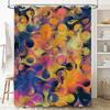 Abstract Colorful Shower Curtain with Vibrant Patterns for Bathroom Decorations Blue Yellow Pink Purple Orange Black White Fabri