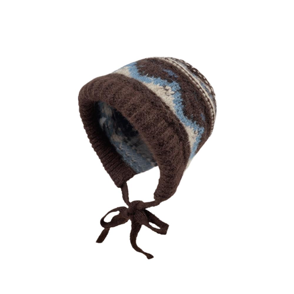 Thicken Knitted Plush Hat Ethnic Style Pullover Beanie Hat Skiing Warm Hat  Outdoor