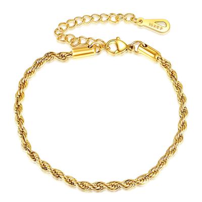 Hemp Flowers Chain Bracelet Trendy Titanium Steel Fashion Ornament Adjustable Bracelet for Women