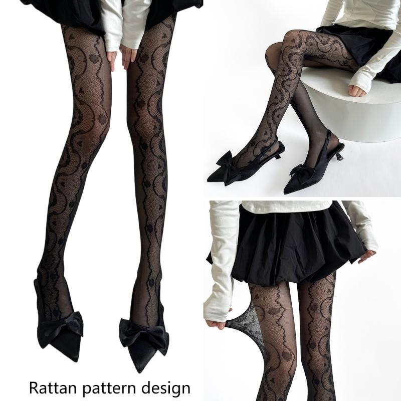 Patterned Tights Fishnet Stockings Floral Pantyhose Stockings Leggings Lace Tights for Women Girls Summer Leggings