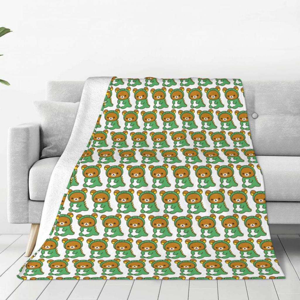 Cartoon Rilakkuma Anime Girls Blanket Super Soft Novelty Plush Throw Blanket For Home Decor Travel Flannel Bedspread Bed Cover