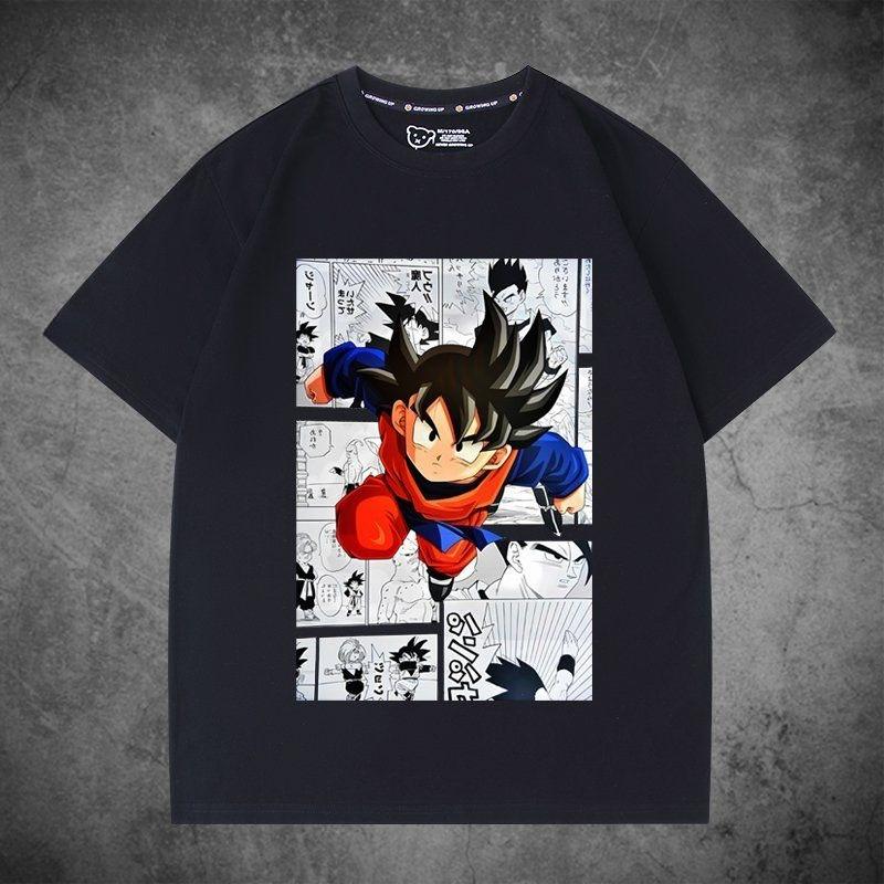 Dragon Ball Wukong joint short-sleeved T-shirt male queen big hand-painted same men's and women's pure clothes loose halfsleeves
