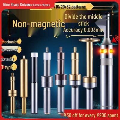 Photoelectric Non-Magnetic T-Type Ceramic Edge Finder for High-Precision Machining, Straight Body 10