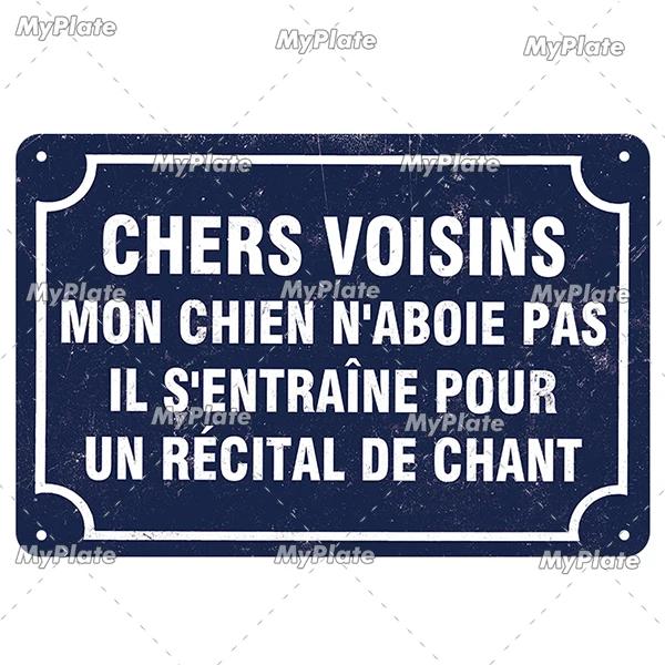 [MaPalte] Vintage French Warning Sign Metal Sign Tin Sign Decoration Plaque Home Wall Door Decor Bar Sign Home Plate Poster