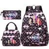3Pcs/set Anime Cartoon Printed Backpack Handbag Pencil Case for Teenger Student Girl Boy Large Capacity Waterproof Bookbag