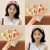 Kids Pastoral Style Floral Knitting Bangs Hairband Girl Broken Hair Finishing Hairband Sweet Headband Face Wash Hairpin