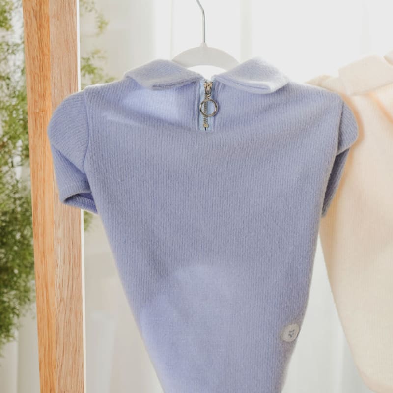 [Pet] Embroidered Knit Zip-Up M