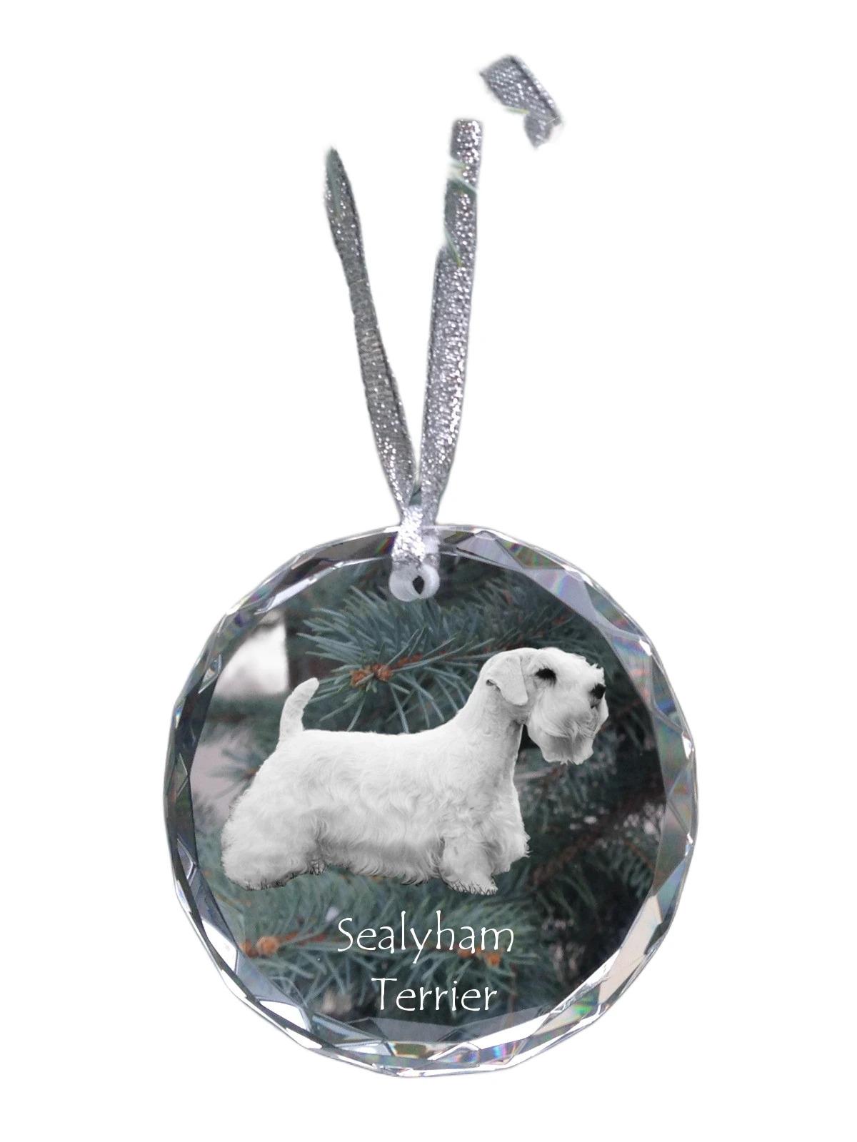 

Sealyham Terrier, Welsh Border Terrier - crystal bauble with a photo, dog photo in crystal, personalized Christmas tree ornament by Art-Dog brand