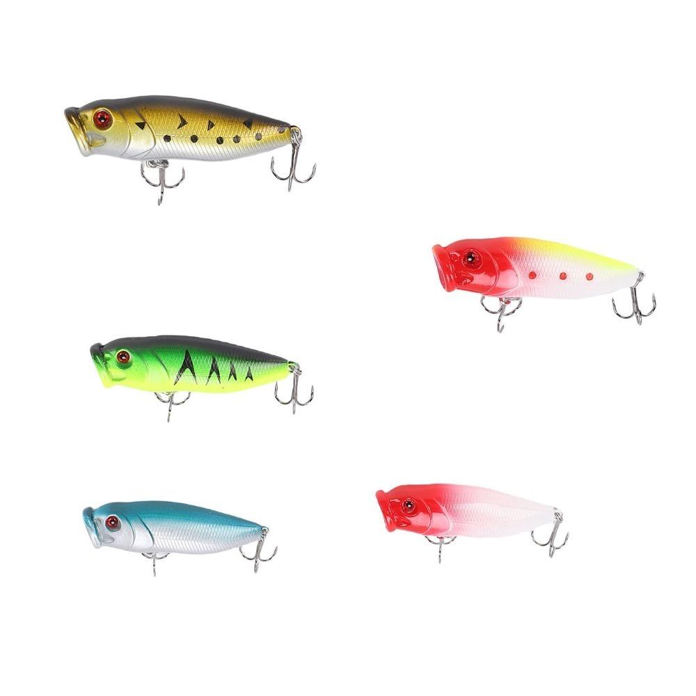 5PCS With Hook Fishing Popper Lures 6.5cm 9g Fishing Lures Fishing Bait Set For Bass Fishing