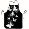 "Multisize Apron with Elegant Butterfly Design - Perfect for Kitchen and Party Use. High-Quality Fabric Ensures Comfort