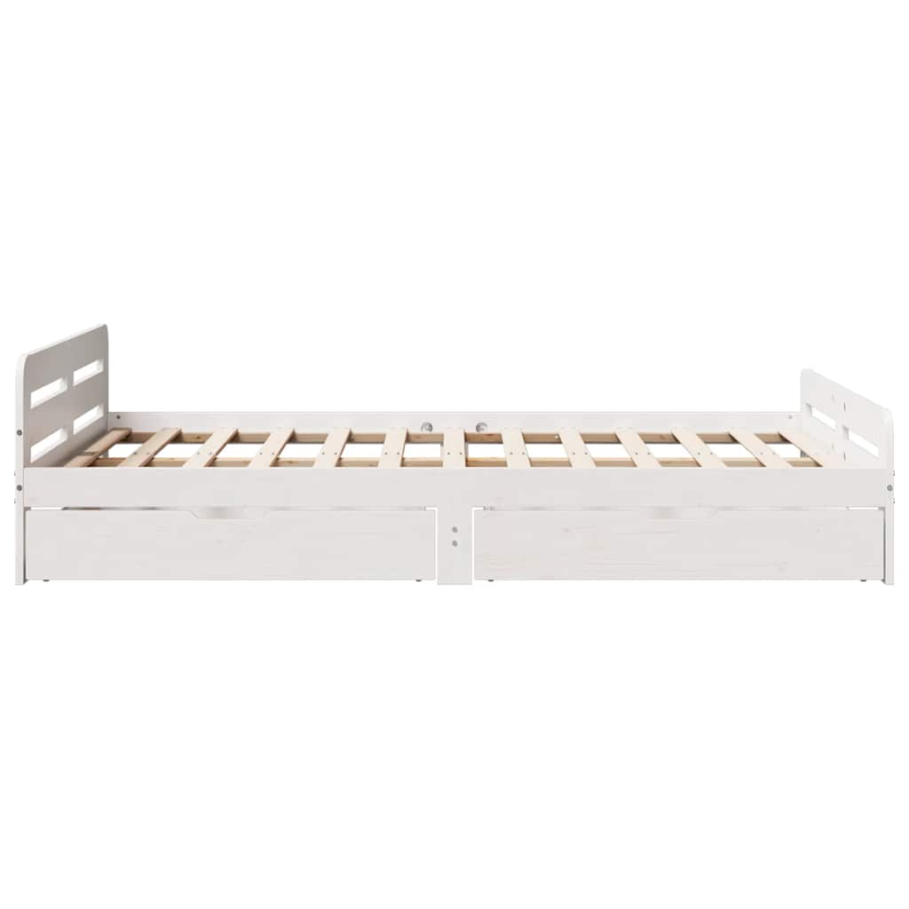 Solid Wood Bed without Mattress White 135x190 cm Pine Wood