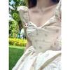 French Sweet Hot Girl Puff Sleeve Floral Summer Dress