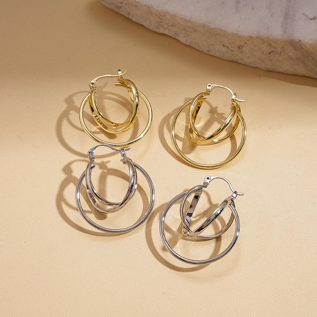 Geometric Round Hollow Ear Buckle Simple Vintage Earrings Earrings