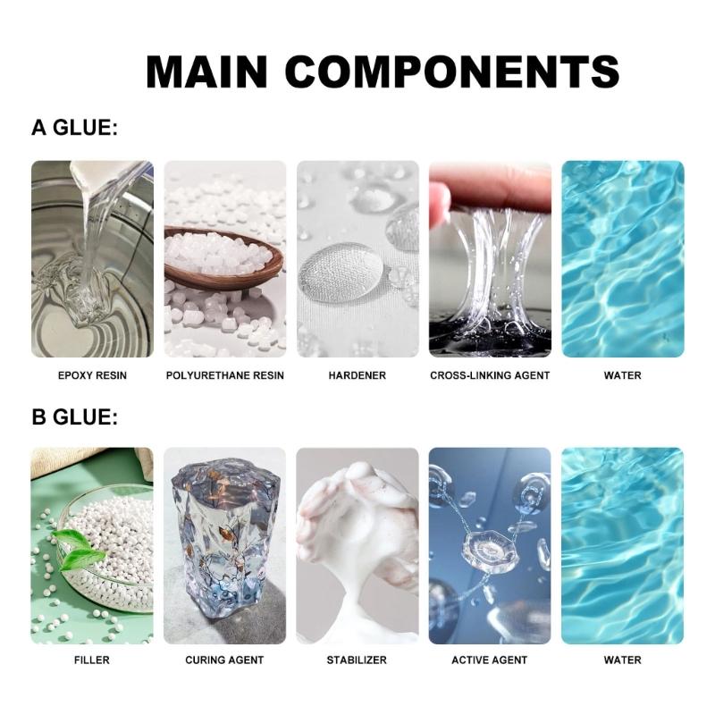 Ceramic Tile Porcelain Repair Waterproof Tube Tile Refinishing Porcelain Bathtub Repair AB Adhesive Glues for Porcelain