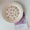 Ceramic Plate French Style Retro Floral Reliefs Food Plate Yogurt Salad Bowl Dessert Plate Dish Dinner Wedding Set Dinner Plates