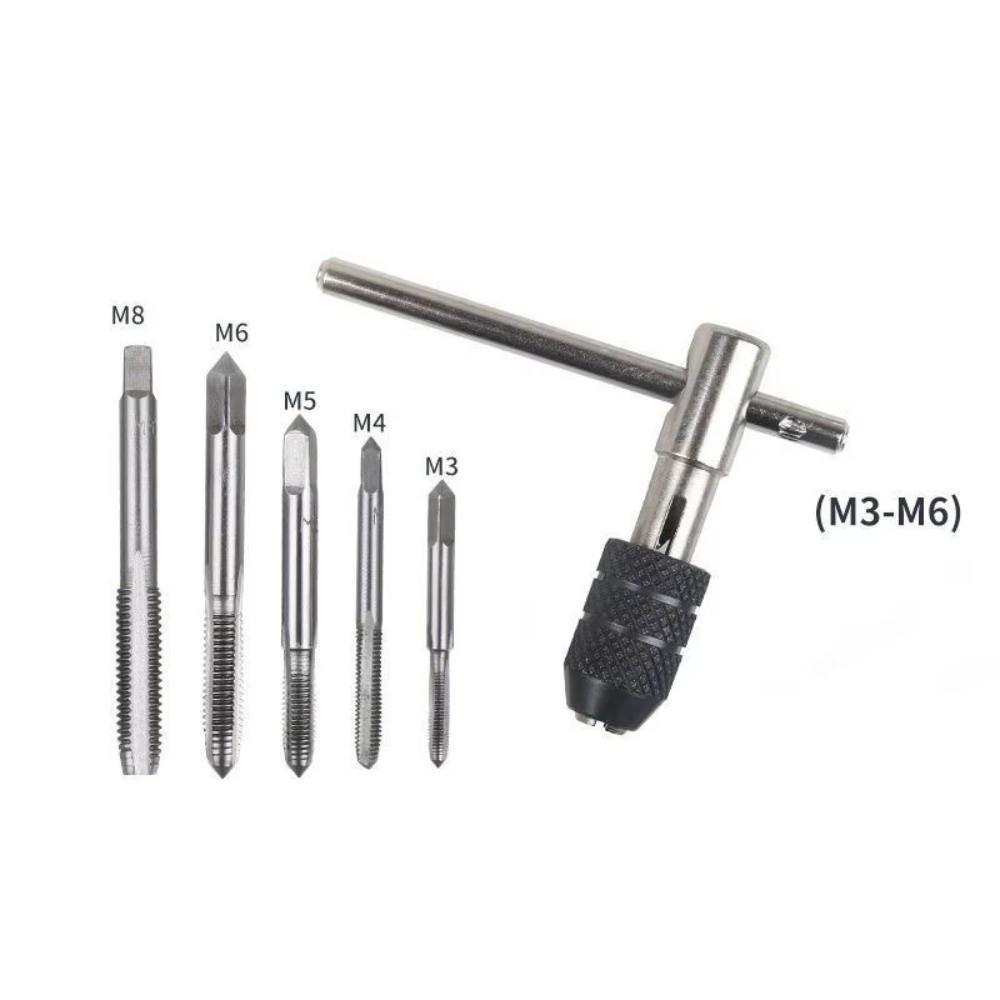 Adjustable Hand Tapping Tools M3-M8 Tap Drill Set T-Handle Tap Die