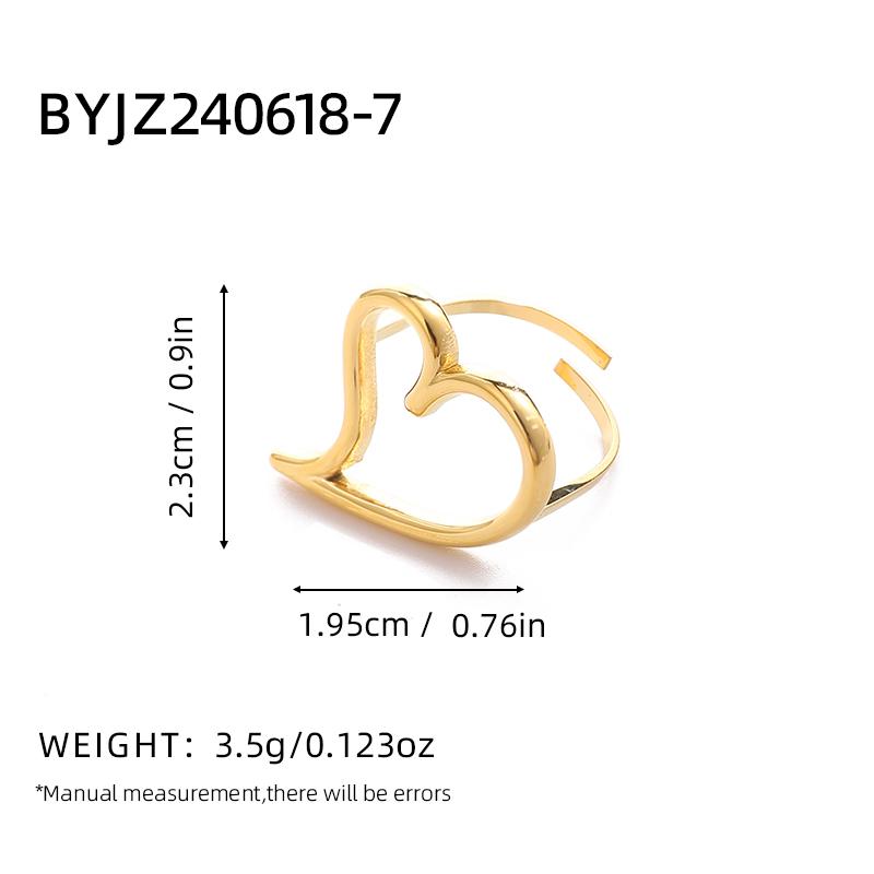 Personality Heart Fashion Stainless Steel Waterproof Minimalist Hollow Charms Gold 18K Plated Trendy Zircon for Women