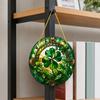 Yousheng St. Patrick's Day Acrylic Suncatcher, Green Four Leaf Clover Window Hanging Ornament, Stained Glass Style Irish Lucky Sun Catcher Decor for