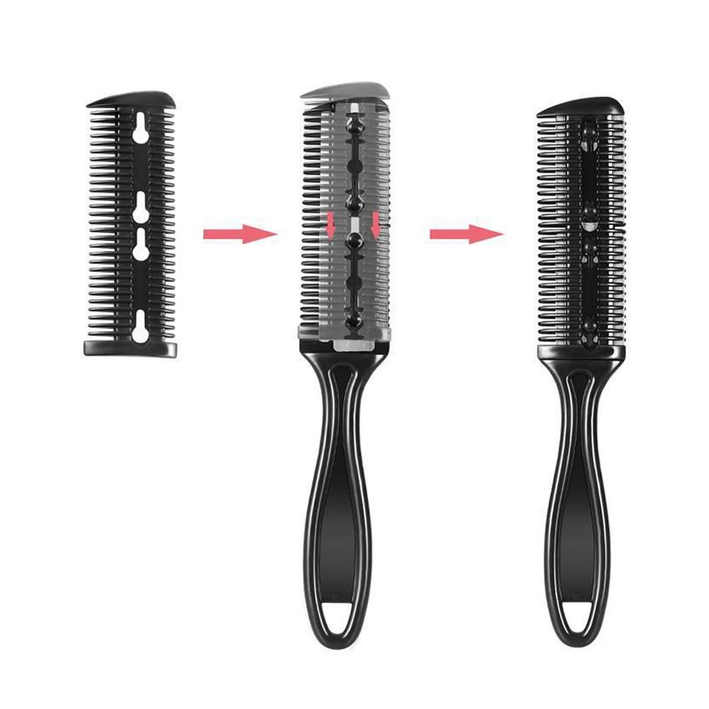 Barber Hair Cutting Comb Thinning Razor Blades Hair Trimmer Cutting Thinning Tools Haircut Brush Hair Shaving Comb Styling Tools